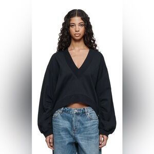 Script Oversized V Neck Top.  Worn once, excellent condition!